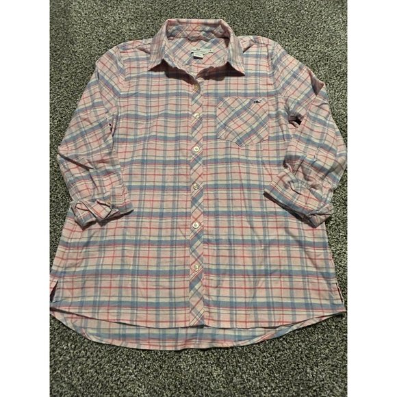Vineyard Vines Tops - vineyard vines plaid‎ button down shirt size 6 small C4